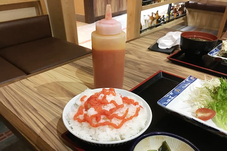 お代わり自由のごはんと明太子