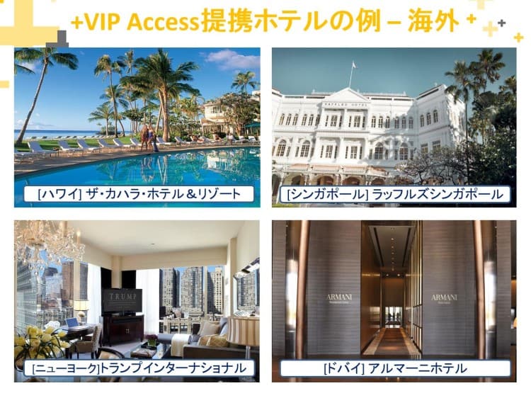 ＋VIP Access提携ホテルの例　海外　