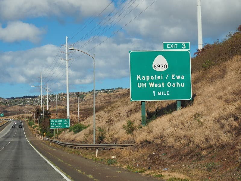 Kapolei/Ewaの出口